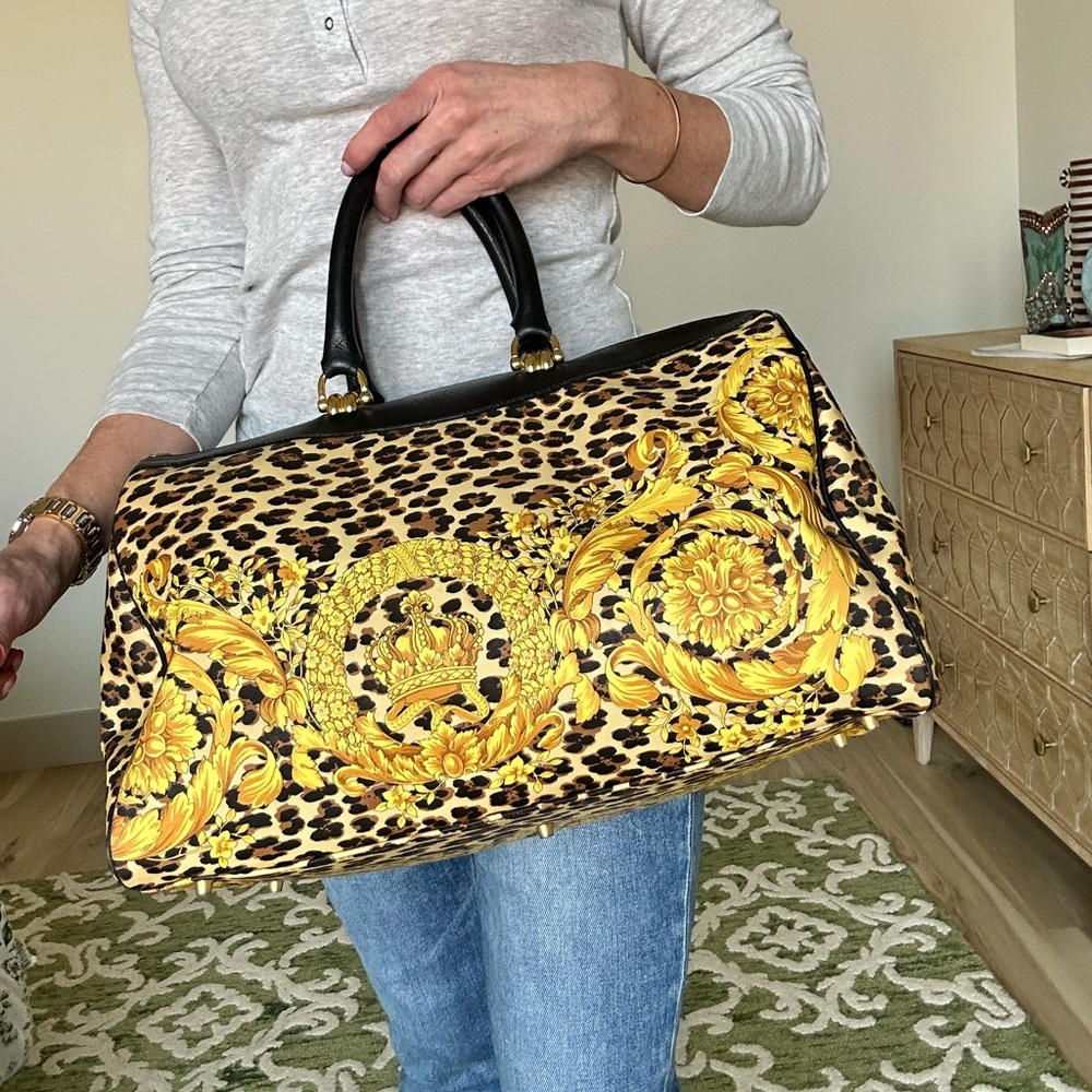 🌷 Gianni Versace Baroque Vintage Weekender Bag Authentic